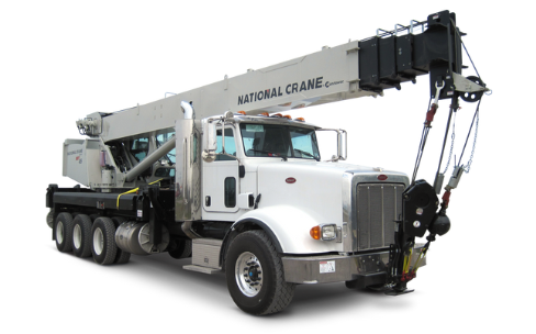 white crane truck