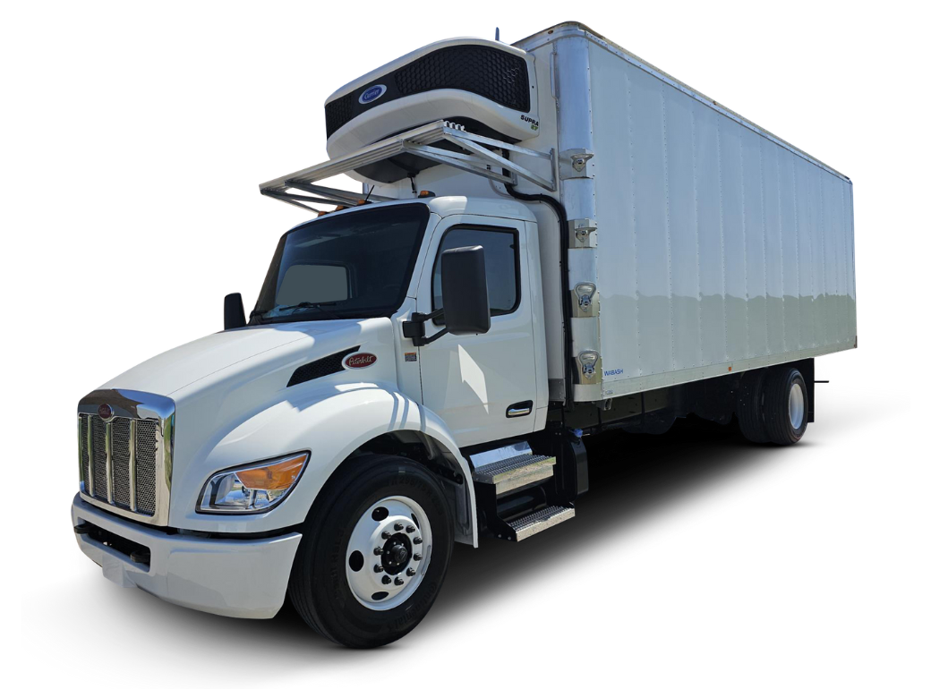 White Peterbilt refrigerator truck | Reefer truck | reefer trucks for sale | Refrigerated Truck