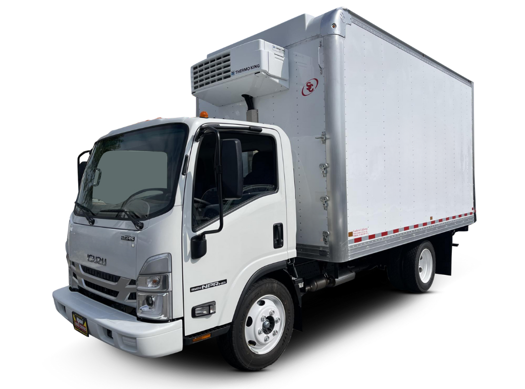 White Isuzu refrigerator truck | Reefer truck | reefer trucks for sale | Refrigerated Truck