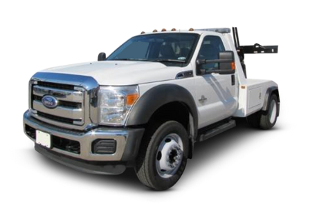 White Ford tow truck